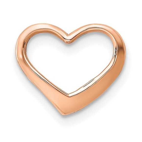 10k Yellow, White or Rose Gold Mini Floating Necklace Heart Slide Charm Pendant - Picture 11 of 16